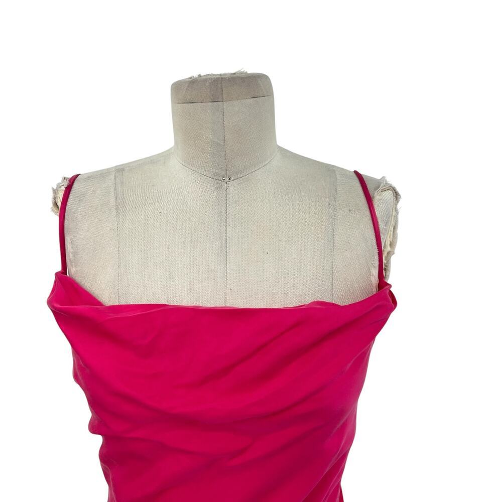 Lovers and Friends Noah Wrap Dress Slip Sleeveless Satin Hot Pink Size‎ Small - Picture 3 of 15